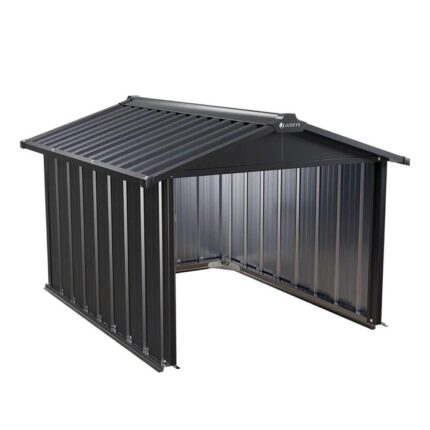 Garage pour tondeuse robotisée avec toit en pente