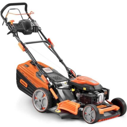FUXTEC Tondeuse Thermique FX-RM5396PeS-PRO, Largeur De Coupe 53cm, Vitesse Réglable, Démarrage Électrique, Système Autotracté,[100]